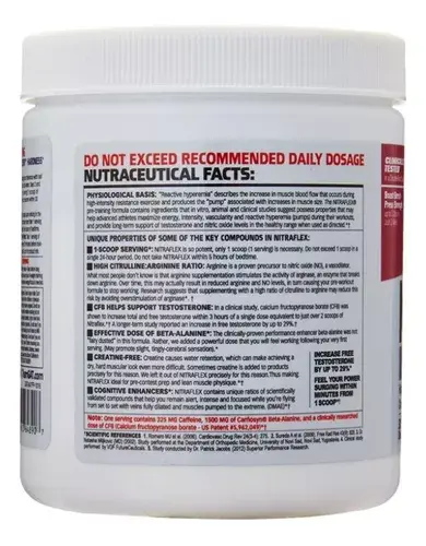 Pre entreno Nitraflex 30 serv Fruit Punch reverso.webp